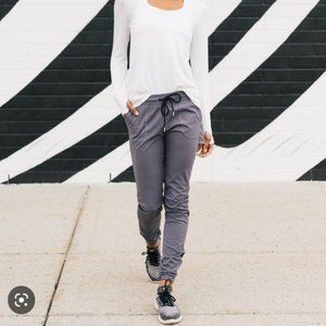 Zyia Active Unwind Nylon Athleisure Comfy Jogger Pants Grey Size Small